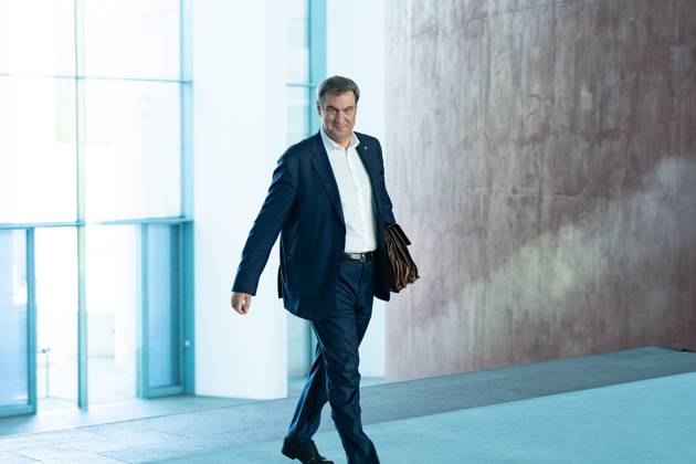 Consultations at the Chancellors Office in Berlin, Prime Minister Markus Söder, Bavaria, CSU Consultations of the Chancellor with the heads of government of the German states Berlin Berlin GER