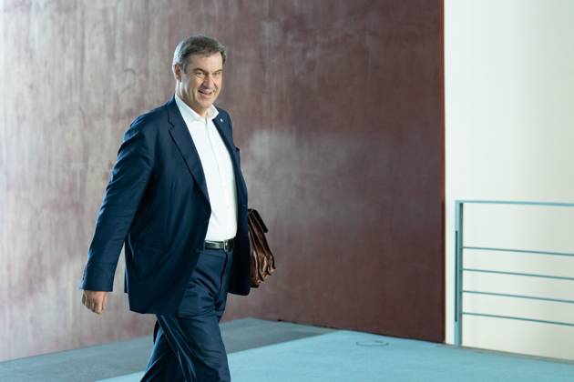 Consultations at the Chancellors Office in Berlin, Prime Minister Markus Söder, Bavaria, CSU Consultations of the Chancellor with the heads of government of the German states Berlin Berlin GER