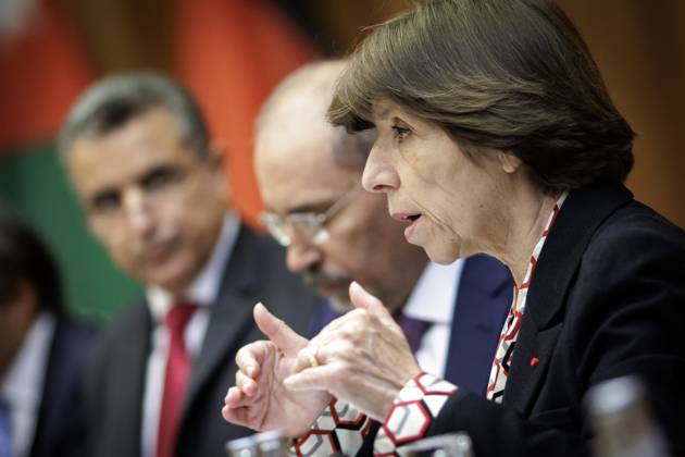 Situation in the Middle East Conflict Annalena Baerbock, German Foreign Minister, invites to cloverleaf meeting in Berlin Here in picture R L Catherine Colonna, Foreign Minister of France, and Ayman Safadi, Foreign Minister of Jordan Berlin, 11 05 2023 Berlin Germany Copyright: xJaninexSchmitz photothek.dex