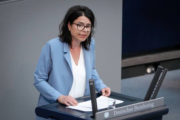 103 Bundestag session and debate in Berlin News,11 05 2023 Berlin, Katrin Zschau of the party SPD in portrait during her speech on the debate Academic and vocational education at the 103 session of the German Bundestag in Berlin Berlin Germany