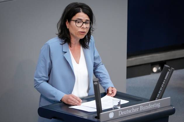 103 Bundestag session and debate in Berlin News,11 05 2023 Berlin, Katrin Zschau of the party SPD in portrait during her speech on the debate Academic and vocational education at the 103 session of the German Bundestag in Berlin Berlin Germany