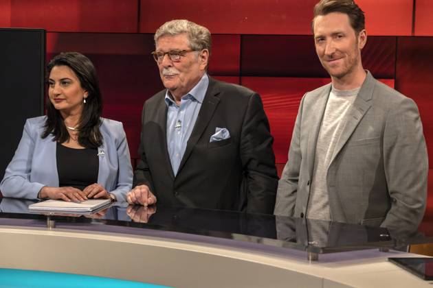 Hart aber Fair from Cologne on 15 May 2023 Can Erdogan continue In the picture Nalan Sipar, freelance journalist and reporter, among others for the WDR next to Fritz Schramma, Cologne Mayor a D Right host Louis Klamroth The round discussed the question of power in Tur