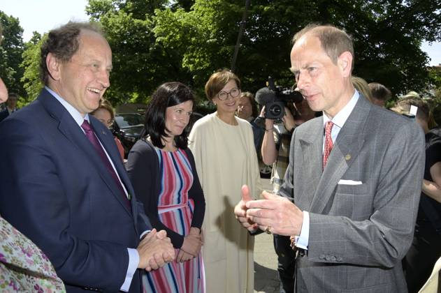 Alexander Graf Lambsdorff, Katharina Günther Wünsch, Bettina Stark Watzinger and Prince Edward visiting the Schule am Schillerpark during the Duke Award ceremony in Wedding Berlin, 22 05 2023 Foto:xF.xKernx xFuturexImage