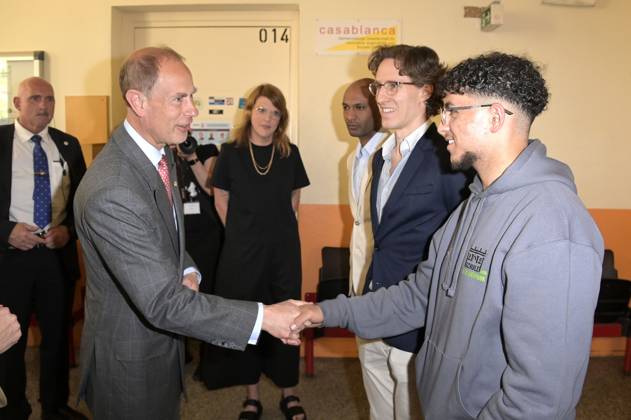 Prince Edward visiting the school at Schillerpark during the Duke Award ceremony in Wedding Berlin, 22 05 2023 Foto:xF.xKernx xFuturexImage