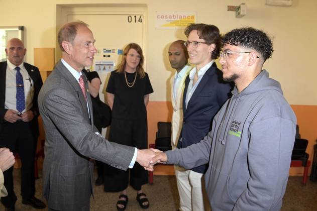 Prince Edward visiting the school at Schillerpark during the Duke Award ceremony in Wedding Berlin, 22 05 2023 Foto:xF.xKernx xFuturexImage