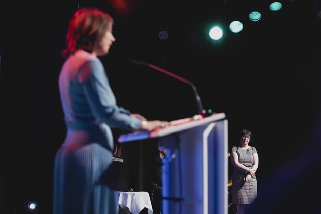 L R Annalena Baerbock Buendnis 90 Die Gruenen , Federal Minister of Foreign Affairs, and Shadi Sadr, Prize Winner Special Award Iran at the Politikaward, taken at the Politikaward in Berlin, 22 05 2023 Berlin Germany Copyright: xFlorianxGaertnerx