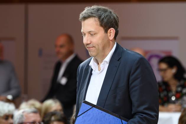 Berlin GER, Berlin, Progress needs justice Ð For 160 years ideas for tomorrow, SPD, 22 05 23, Lars Klingbeil SPD politician one of the two federal chairmen, comes, goes, Progress needs justice Ð For 160 years ideas for tomorrow, SPD, 22 05 23, Copyright: xUwexKoch Eibner-Pressefotox EP_UKH