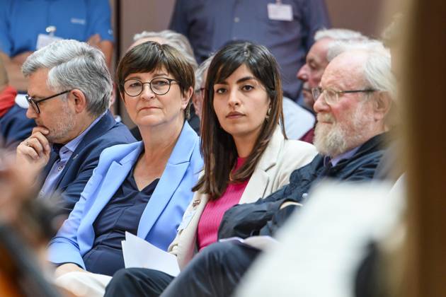 Berlin GER, Berlin, Progress needs justice Ð For 160 years ideas for tomorrow, SPD, 22 05 23, f l Saskia Christina Esken SPD, politician, Rasha Nasr, Wolfgang Thierse SPD, politician, Progress needs justice Ð For 160 years ideas for tomorrow, SPD, 22 05 23, Copyright: xUwexKoch Eibner-Pressefotox EP_UKH