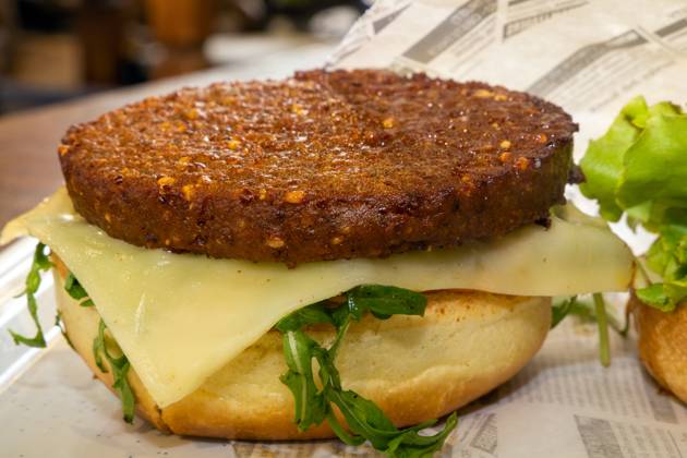 Close-up of an insect burger For 12.90 euros, visitors to the BUGA Federal Horticultural Show in Mannheim can order such a burger Copyright: xx