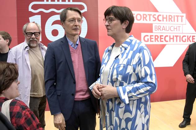 Karl Lauterbach and Saskia Esken at the anniversary event of the SPD Progress Needs Justice For 160 Years Ideas for Tomorrow at the Willy Brandt House Berlin, 23 05 2023 Foto:xF.xKernx xFuturexImage