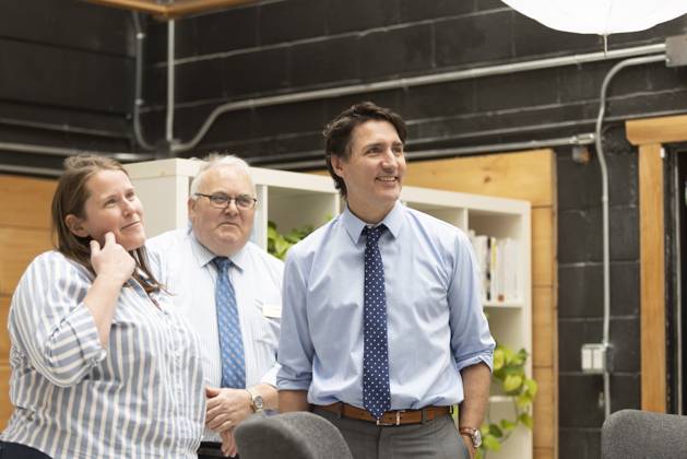 May 25, 2023, St. Thomas, ON, Canada: Prime Minister Justin Trudeau visits The Atrium in St. Thomas, Ont., on Thursday, May 25, 2023. St. Thomas Canada  - ZUMAc35_ 20230525_zaf_c35_038 Copyright: xNicolexOsbornex