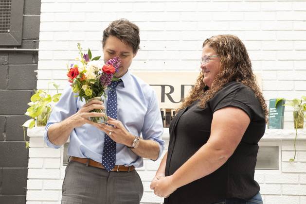 May 25, 2023, St. Thomas, ON, Canada: Prime Minister Justin Trudeau visits The Atrium in St. Thomas, Ont., on Thursday, May 25, 2023. St. Thomas Canada  - ZUMAc35_ 20230525_zaf_c35_040 Copyright: xNicolexOsbornex