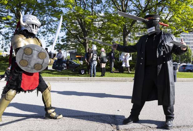 TORONTO, CANADA - MAY 26: People dressed in costumes attend the Anime North at Toronto Congress Centre on May 26, 2023 in Toronto, Canada.  Copyright: xVCGx 111438532514