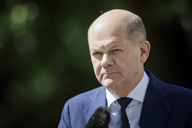 Olaf Scholz SPD , German Chancellor, recorded during a press statement after the Alliance for Transformation meeting in Berlin, 02 06 2023 Berlin Germany Copyright: xKiraxHofmann photothek.dex