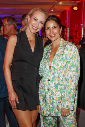 Party Bertelsmann Isabel Edvardsson and Chryssanthi Kavazi at the Bertelsmann Party 2023 in the Bertelsmann Capital Representative Office on 15 06 2023 in Berlin Copyright: xEventpressxKochanx