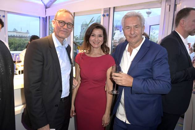 Michael Müller, Reyhan Sahin and Klaus Wowereit at the Bertelsmann Party 2023 at the Bertelsmann Representative Office Unter den Linden Berlin, 15 06 2023 Foto:xF.xKernx xFuturexImage