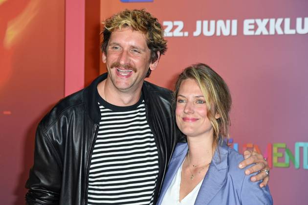 Marie Burchard with husband Sebastian Schwarz at the German premiere of ELEMENTAL at the cinema in the Kulturbrauerei on 18 06 2023