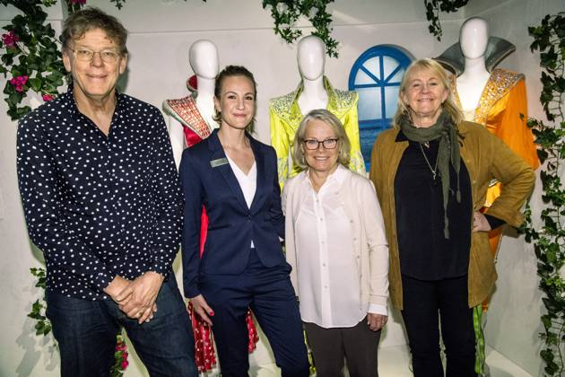 STOCKHOLM 20180405 Bengt Fröderberg production designer , Caroline Fagerlind museum director , Görel Hanser worked behind Abba and Ingmarie Halling curator at the Abba museums upcoming exhibition STOCKHOLM SWEDEN x10090x  Copyright: xClaudioxBresciani TTx ABBA-MUSEET NY UTSTÄLLNING