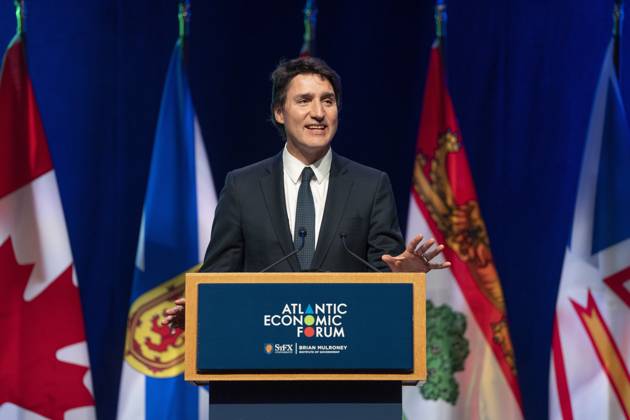 June 19, 2023, Antigonish, NS, Canada: Prime Minister Justin Trudeau speaks during the Atlantic Economic Forum at St. Francis Xavier University in Antigonish, N.S. on Monday, June 19, 2023. Antigonish Canada  - ZUMAc35_ 20230619_zaf_c35_075 Copyright: xDarrenxCalabresex
