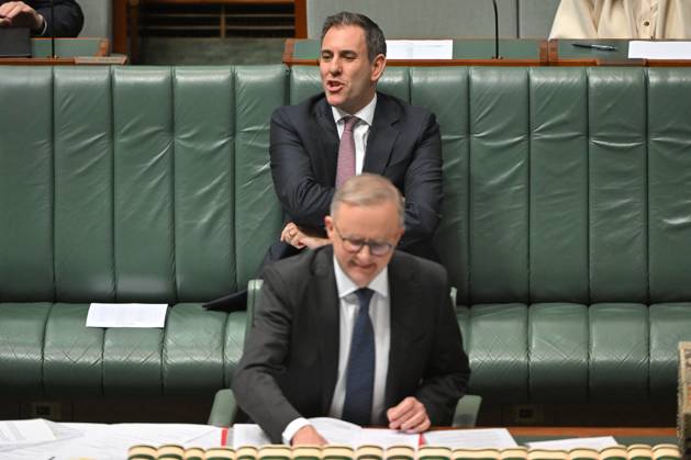 QUESTION TIME, Treasurer Jim Chalmers and Prime Minister Anthony Albanese during Question Time in the House of Representatives at Parliament House in Canberra, Tuesday, June 20, 2023. ( NO ARCHIVING, EDITORIAL USE ONLY, NO USE IN BOOKS WITHOUT CONSENT CANBERRA AUSTRALIAN CAPITAL TERRITORY AUSTRALIA  Copyright: xMICKxTSIKASx 20230620001812623721