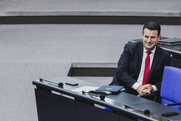Hubertus Heil SPD , Federal Minister of Labor and Social Affairs, recorded during the debate in the German Bundestag on skilled worker immigration Berlin, 23 06 2023 Berlin Germany Copyright: xFlorianxGaertnerx