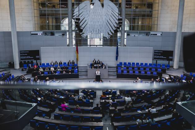 Nancy Faeser SPD , Federal Minister of the Interior and Home Affairs, recorded during the debate in the German Bundestag on skilled worker immigration Berlin, 23 06 2023 Berlin Germany Copyright: xFlorianxGaertnerx