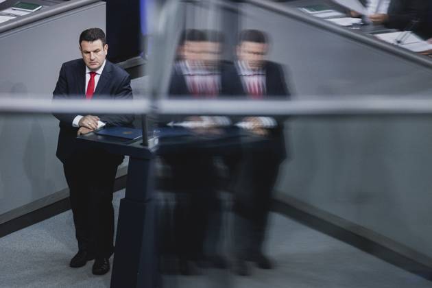 Hubertus Heil SPD , Federal Minister of Labor and Social Affairs, recorded during the debate in the German Bundestag on skilled worker immigration Berlin, 23 06 2023 Berlin Germany Copyright: xFlorianxGaertnerx