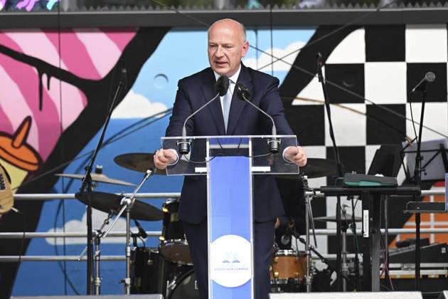 <p>Eröffnungsfeier Pears Jüdischer Campus (PJC) Mit Berlins Regierendem Bürgermeister Kai Wegner, dem israelischen Botschafter Ron Prosor, dem Präsidenten des Zentralrates der Juden und Kuratoriumsmitglied der Stiftung Jüdischer Campus, Josef Schuster., fotografiert am 25. Juni 2023 in Berlin. Deutschland Berlin Berlin Copyright: MaurizioxGambarini