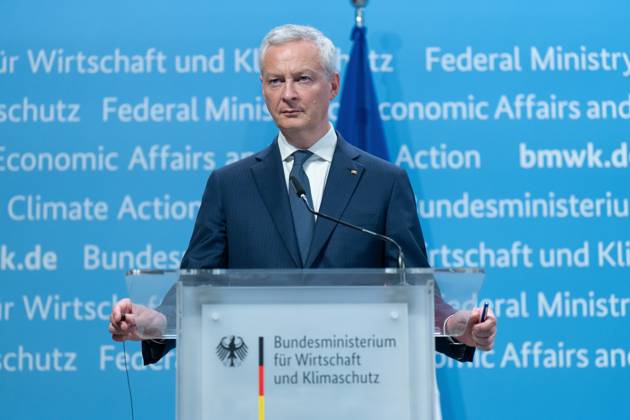 Press conference on critical raw materials, Bruno Le Maire Press conference by Robert Habeck, Federal Minister for the Economy and Climate Protection, Bruno Le Maire, Minister of Economy, Finance and Industrial and Digital Sovereignty France , and Adolfo Urso, Minister of Enterprise and Made in Italy Italy , 26.6 2023 Berlin Berlin GER