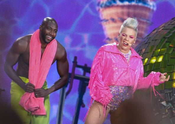 28 06 2023, xlakx, entertainment music,Pink Summer Carnival Tour emspor, v l On Wednesday night, rock singer Pink buergerlich Alecia Beth Moore plays the twelfth of 61 concerts on her current Summer Carnival Tour Berlin at Berlins Olympiastadion.