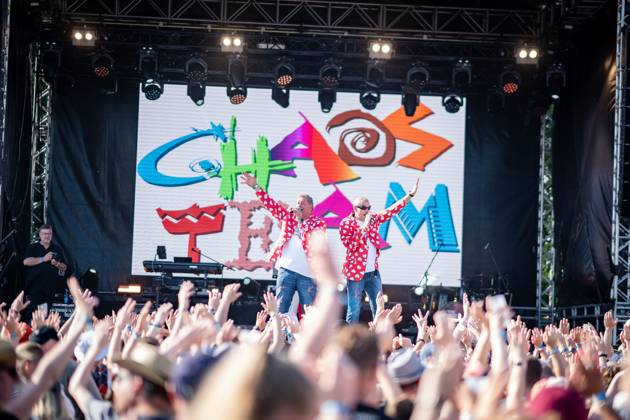 Elbstrand Festival Krautsand 2023 Performance of Sascha Loudovici from Chaos Team Together with his Chaos Team partner DJ Jimmy Elbstrand Festival Krautsand 2023 Performance of Sascha Loudovici from Chaos Team Together with his Chaos Team partner DJ Jimmy,