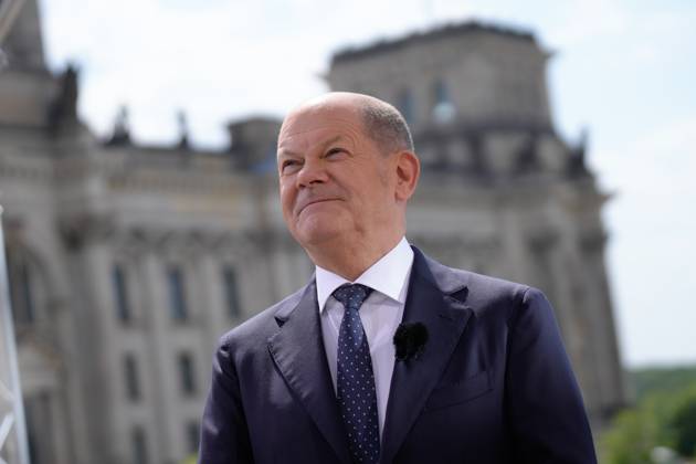 ARD summer interview with Chancellor Scholz Chancellor Olaf Scholz in portrait at ARD report from Berlin and summer interview 2023, Berlin, 02 07 2023 Berlin Berlin Germany