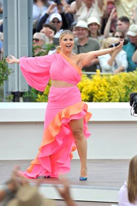 ZDF Fernsehgarten singer Beatrice Egli during the ZDF entertainment show Fernsehgarten on 02 07 2023 in Mainz 20230702MWI79409