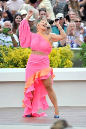 ZDF Fernsehgarten singer Beatrice Egli during the ZDF entertainment show Fernsehgarten on 02 07 2023 in Mainz 20230702MWI79434