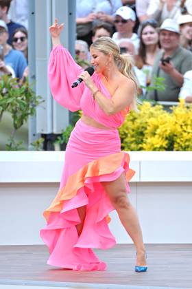 ZDF Fernsehgarten singer Beatrice Egli during the ZDF entertainment show Fernsehgarten on 02 07 2023 in Mainz 20230702MWI79352