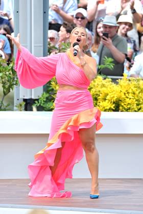 ZDF Fernsehgarten singer Beatrice Egli during the ZDF entertainment show Fernsehgarten on 02 07 2023 in Mainz 20230702MWI79371
