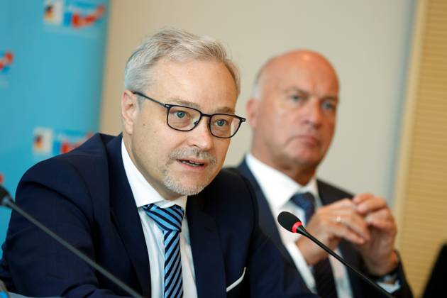 AfD defense policy spokesman, Rüdiger Lucassen, Germany, Berlin, Reichstag, AfD weekly meeting press briefing