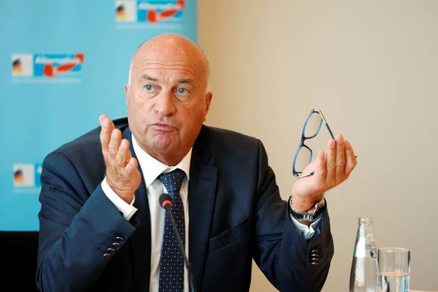 AfD defense policy spokesman, Rüdiger Lucassen, Germany, Berlin, Reichstag, AfD weekly meeting press briefing