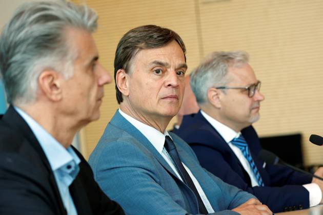 Dr Marc Jongen, AfD, First Parliamentary Secretary of the AfD parliamentary group in the German Bundestag, Bernd Baumann, Germany, Berlin, Reichstag, AfD sitzungswöchentlichen Pressegespräch