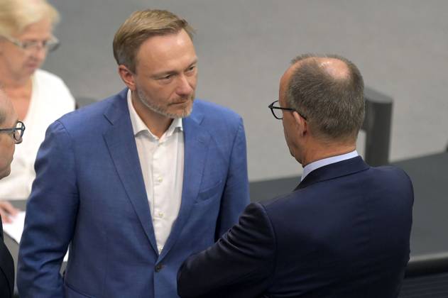 Christian Lindner and Friedrich Merz at the 116 session of the German Bundestag in the Reichstag building Berlin, 07 07 2023 Foto:xF.xKernx xFuturexImage