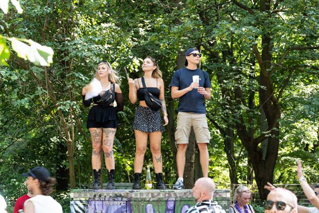 08 07 2023,Tens of thousands of people take part in techno parade Rave the Planet Loveparade founder Dr Motte is the organizer Street of 17 June in the Great Tiergarten