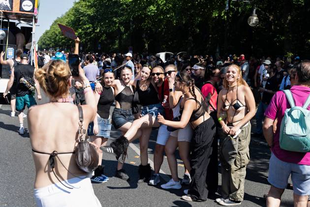 08 07 2023,Tens of thousands of people take part in techno parade Rave the Planet Loveparade founder Dr Motte is the organizer Street of 17 June in the Great Tiergarten