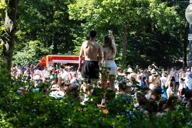08 07 2023,Tens of thousands of people take part in techno parade Rave the Planet Loveparade founder Dr Motte is the organizer Street of 17 June in the Great Tiergarten