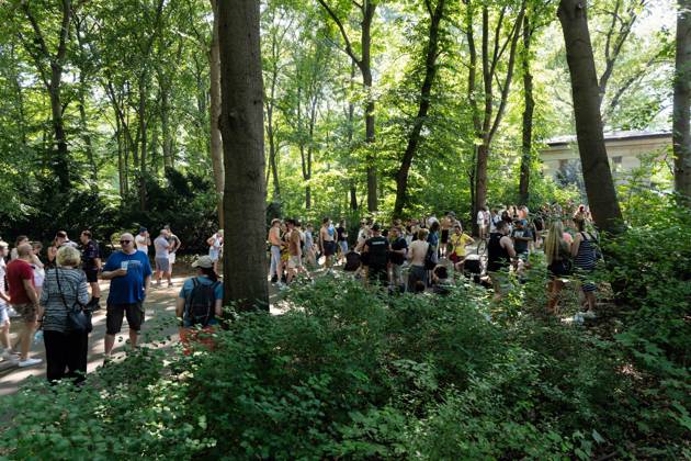 08 07 2023,Tens of thousands of people take part in techno parade Rave the Planet Loveparade founder Dr Motte is the organizer Street of 17 June in the Great Tiergarten