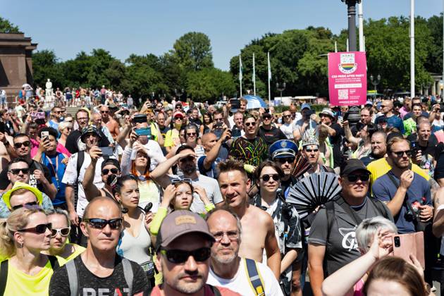 08 07 2023,Tens of thousands of people take part in techno parade Rave the Planet Loveparade founder Dr Motte is the organizer Street of 17 June in the Great Tiergarten