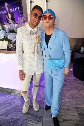 Julian F M Stöckel with friend Marcell Damaschke at the THOMAS SABO öAS WE DREAM˜ presentation during the Berlin Fashion Week SS24 at the Zeiss Grand Planetarium in Berlin on 10 07 2023