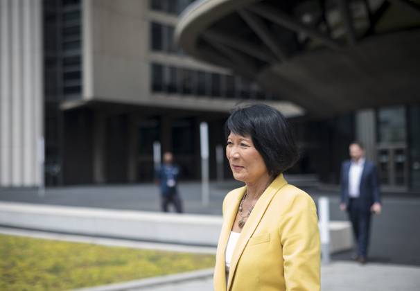 July 12, 2023, Toronto, ON, CANADA: Newly elected Mayor Olivia Chow, makes her way towards a press conference outside Toronto City Hall, on Wednesday, July 12, 2023. Toronto CANADA  - ZUMAc35_ 20230712_zaf_c35_088 Copyright: xTijanaxMartinx