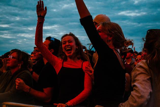Illustration picture shows festival-goers during the second day of the 2023 edition of the Dour festival in Dour, on Thursday 13 July 2023. The festival takes place from 12 to 16 July.  JUSTINxNAMUR 70575337
