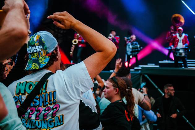 Illustration picture shows festival-goers during the second day of the 2023 edition of the Dour festival in Dour, on Thursday 13 July 2023. The festival takes place from 12 to 16 July.  JUSTINxNAMUR 70575340