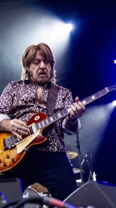 July 23, 2023, Edmonton, Alberta, Canada: Canadian Rock Artist Aldo Nova performs on theNorthlights Stage on day 3 of K-Days in Edmonton of it s 10 day run. Opening for Quiet Riot this is the first tour for Aldo Nova in 31 years, they are performing live at Edmonton Expo Centre and Fairgrounds. Edmonton Canada - ZUMAs197 20230723_zaa_s197_387 Copyright: xRonxPalmerx